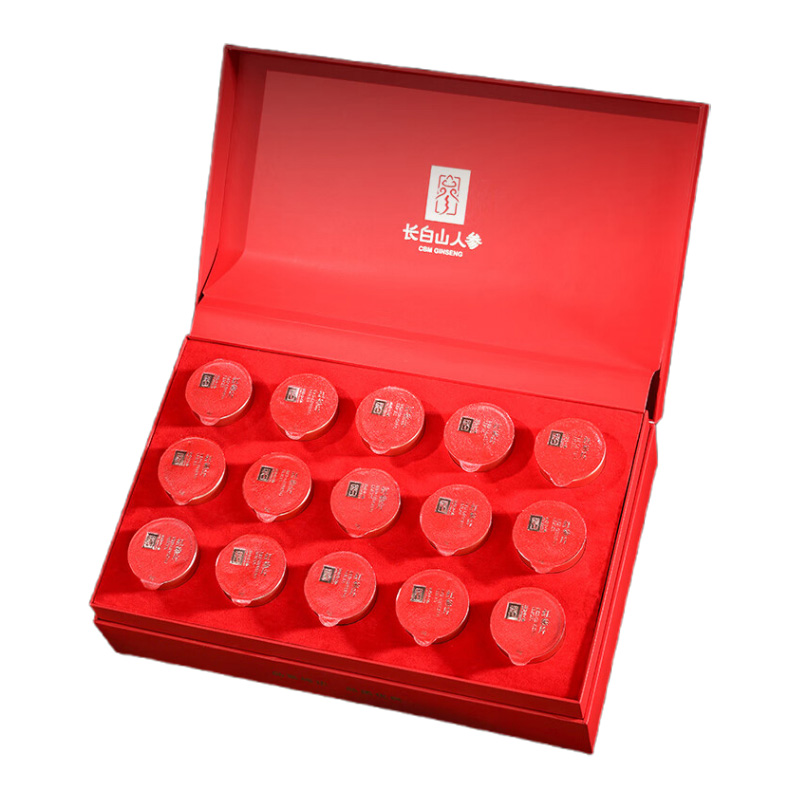 长白山人参红参片片薄通透颜色红润皮质紧实2.0小罐装礼盒90g