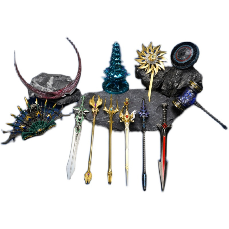 斗罗大陆唐门暗器摆件海神唐三孔雀翎比比东法杖昊天锤海神三叉戟