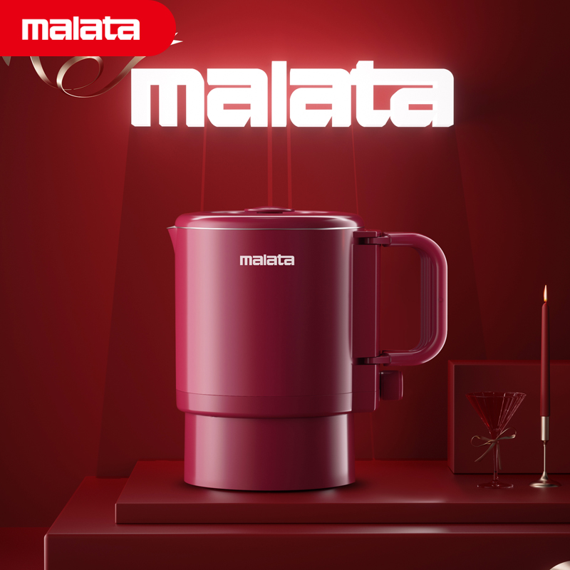 万利达malata-多功能折叠便携式电热水壶双层防烫烧水壶烧水炖煮多用电煮水壶 折叠旅行壶WLD-Z318