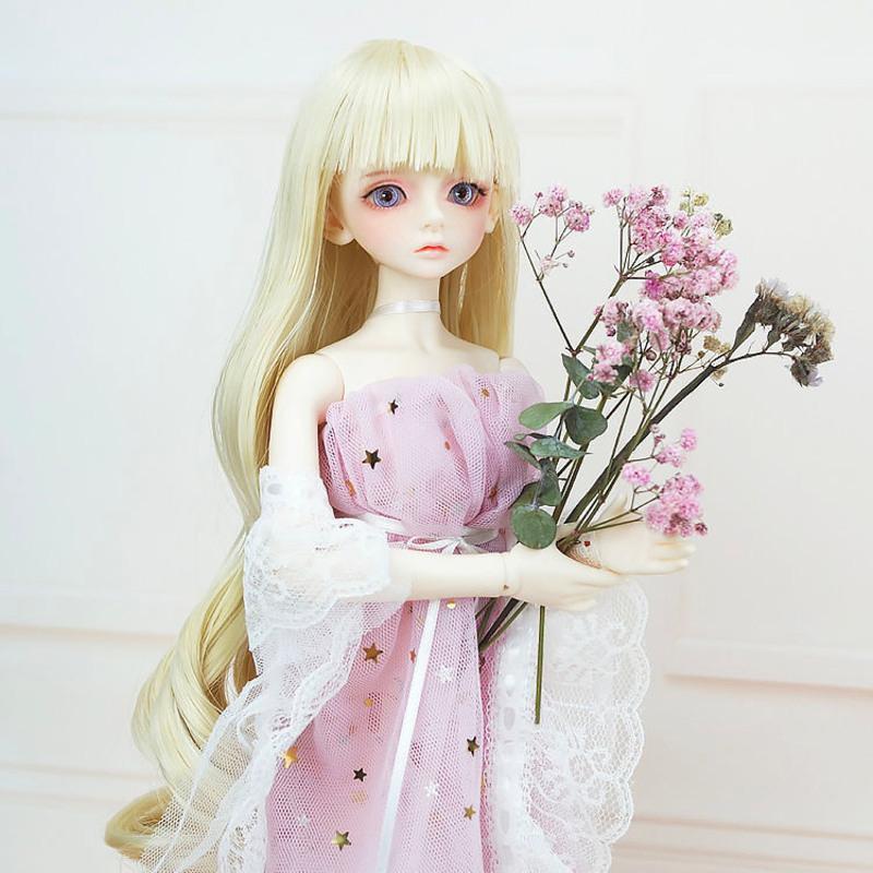 芭比娃娃头发假发4分bjd娃娃高温丝卷发短发小3分改妆sd娃娃发套 黑色