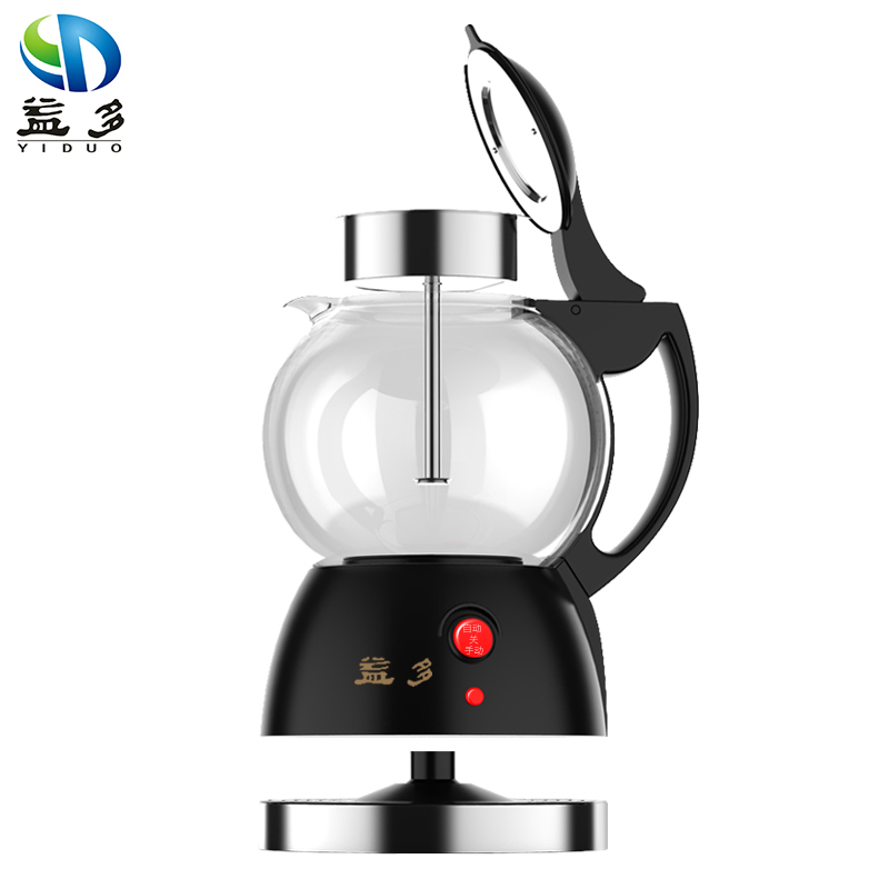 益多电热水壶煮茶器蒸汽养生壶800ml容量蒸茶器黑茶电茶壶全自动高硼硅玻璃蒸茶壶QY-B19
