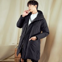 【1折价109.9元】唐狮羽绒服男中长款冬季新款青连帽韩版修身加厚学生外套潮