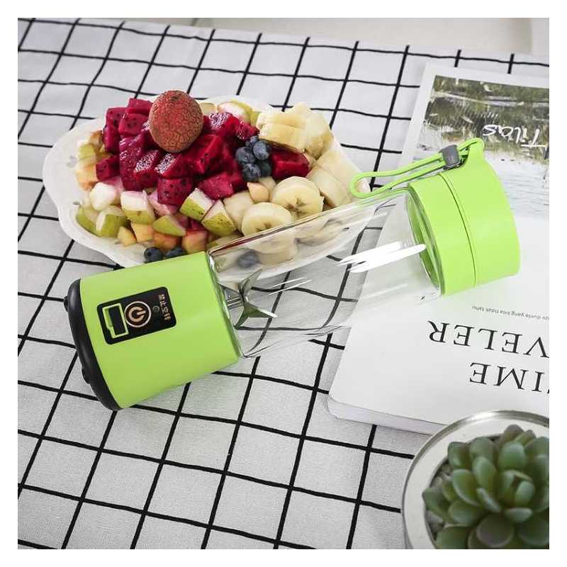 迷你充电便携式全自动多功能榨汁杯水果蔬菜料理杯小型榨汁机|紫色 动力六叶玻璃杯身()