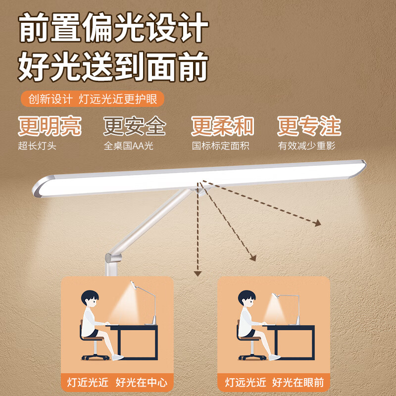 飞利浦 台灯护眼灯学习专用阅读灯led全光谱床头灯A4L高清大图