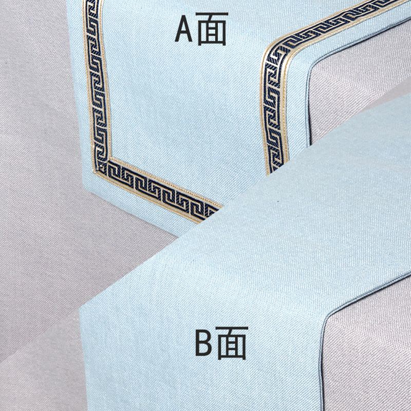 美式桌旗新中式茶旗布禅意席茶几桌布现代简约北欧床旗餐桌茶桌布 深咖色 33*280CM(适合2.2米餐桌或茶桌)图片