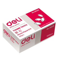 得力(deli)0020图钉100粒/盒 电镀涂层 单盒装