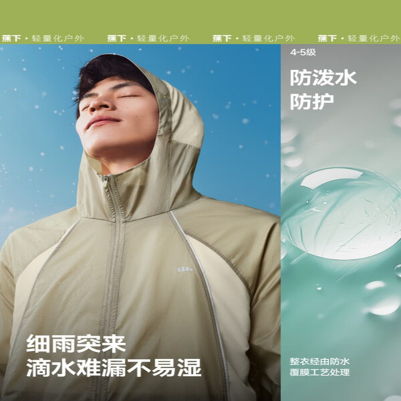 蕉下 男士轻薄防泼水防晒衣(夹克款)WR938 枫叶橙 XL