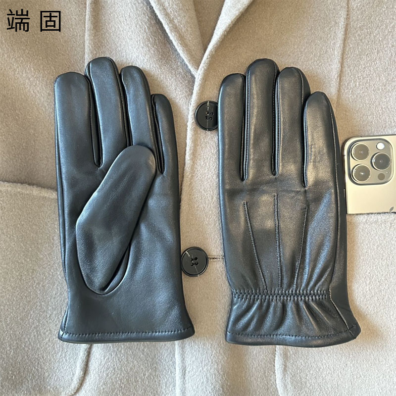 端固防寒保暖加绒羊皮手套加厚触屏款均码A1-DG/双高清大图