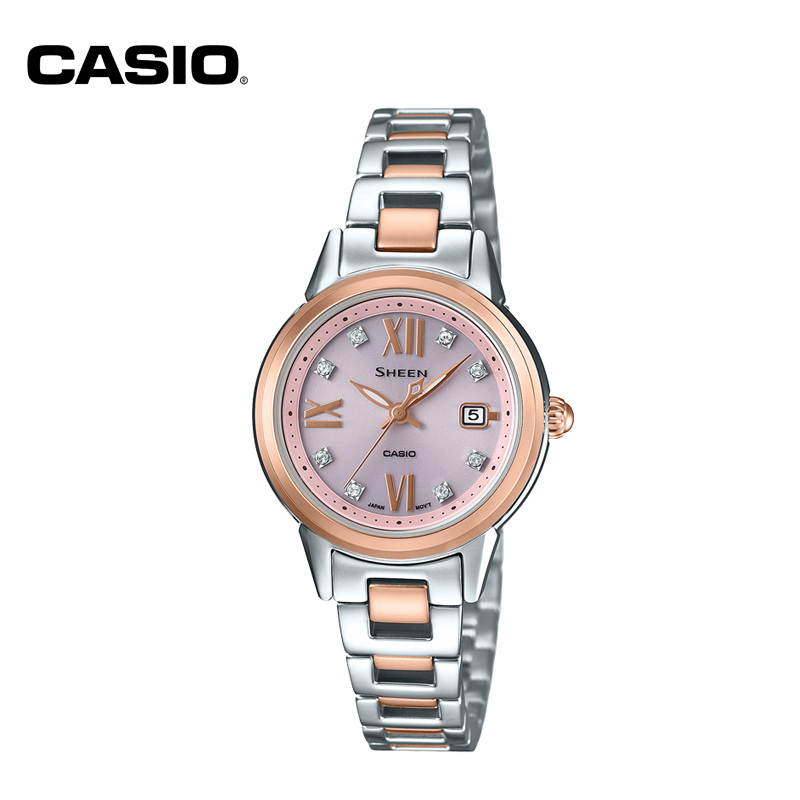 卡西欧casio手表sheen系列时尚商务女士手表石英手表she-4522sg-4a