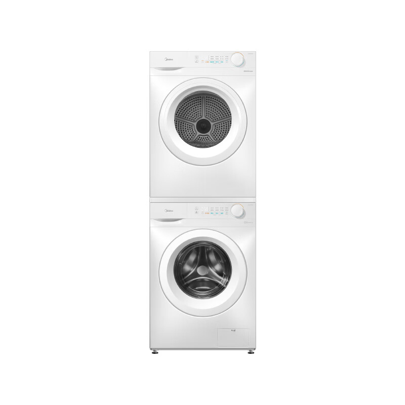美的(Midea)洗烘套装10KG滚筒洗衣机热泵烘干机除螨除毛絮毛白色MG100V11F+PRO+MH100V11FPO