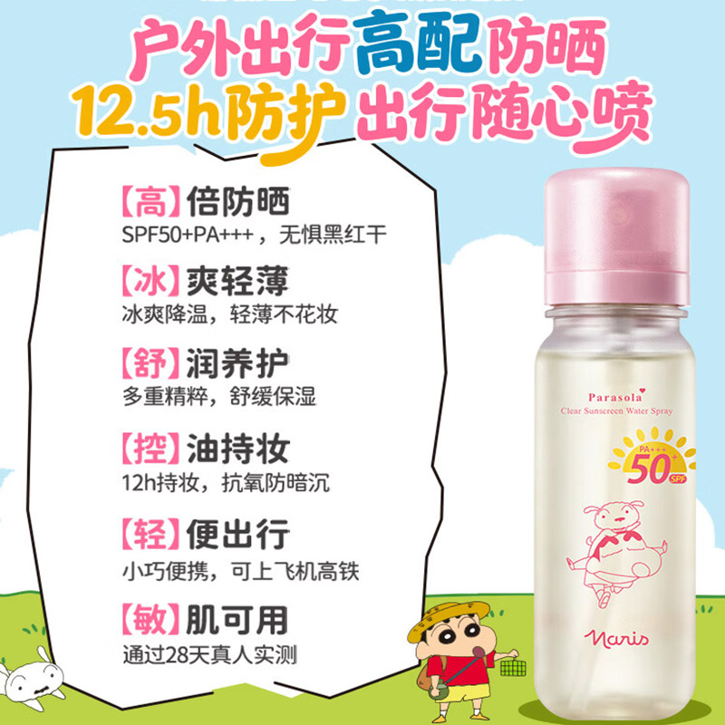 娜丽丝(Naris up) 防晒水喷雾90ml*2高倍防晒冰爽保湿补水喷雾防紫外线高清大图