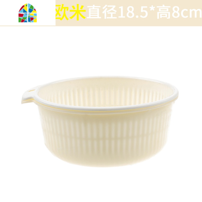 家用洗菜篮水果清洗盆沥水篮塑料筛子大号镂空菜筛厨房用品菜篮子 FENGHOU 小号北欧米高清大图