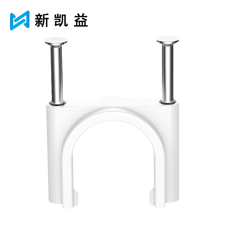 新凯益 PVC管卡带钉管卡固定卡 40MM加厚 个高清大图