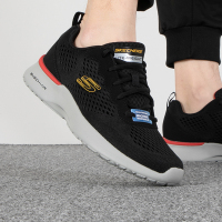 Skechers斯凯奇男鞋新款轻便缓震跑步鞋网面透气运动休闲鞋232291-BLK ZP