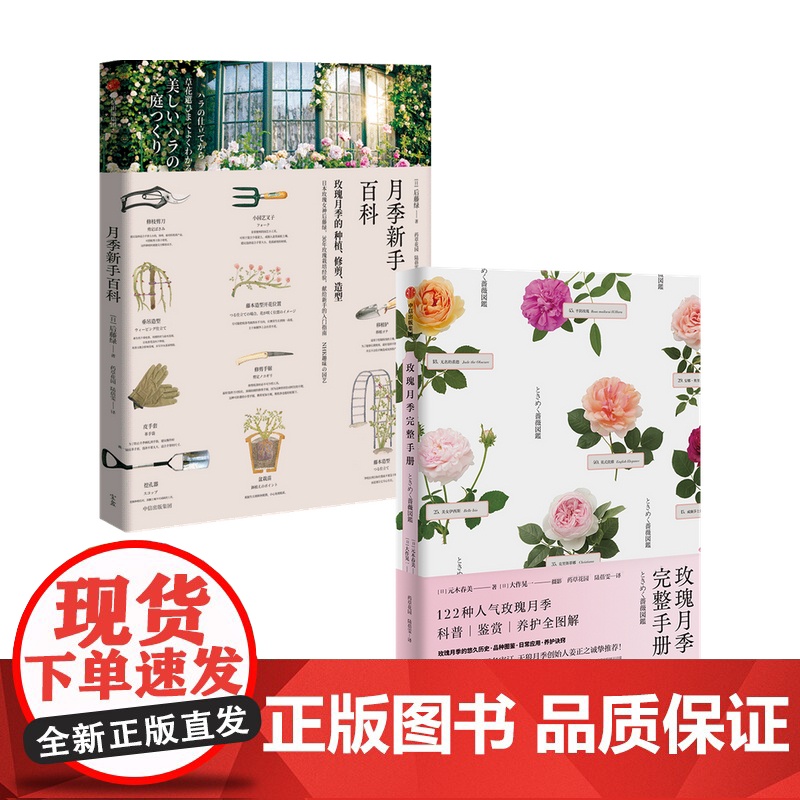 月季新手百科+玫瑰月季完整手册套装2册 元木春美等著 详细介绍玫瑰花型培育方式及其历史故事高清大图