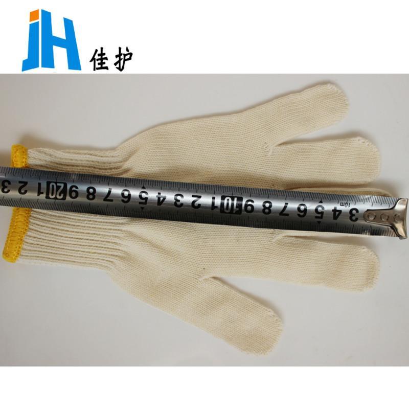 黄边:10双 L 佳护 500g劳保线手套棉线工作加厚纱手套 耐用透气防护手套