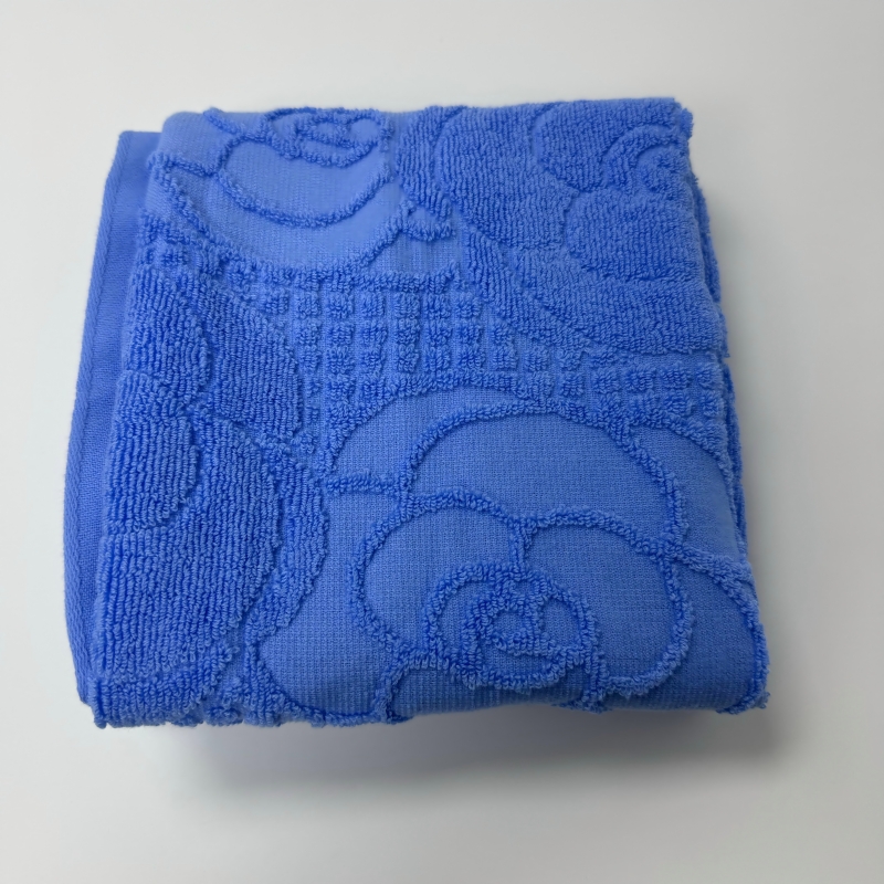 梦丽赛 蓝色提花老式毛圈枕巾 50cm×75cm (个)高清大图