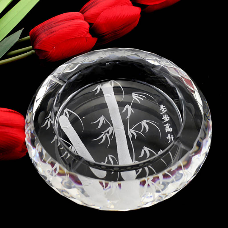 圆型烟灰缸水晶玻璃烟灰缸会议室办公室烟灰缸1818cm个cwfd