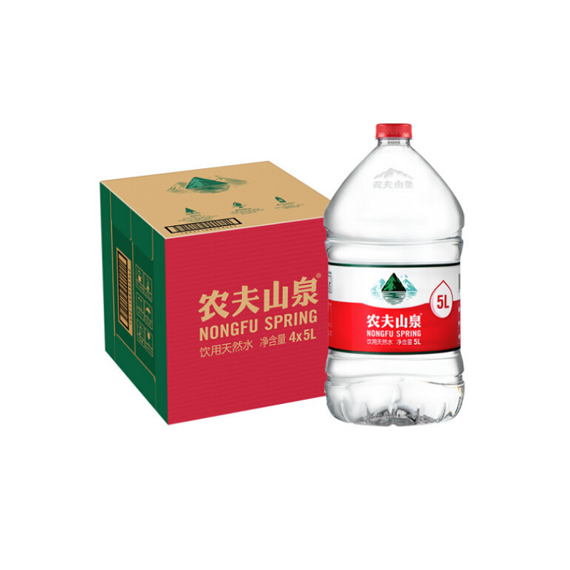 农夫山泉 饮用水 饮用天然水5L*4桶 整箱装桶装水农夫山泉 饮用水 饮用天然水5L*4桶 整箱装桶装水(仅限厦门地区)