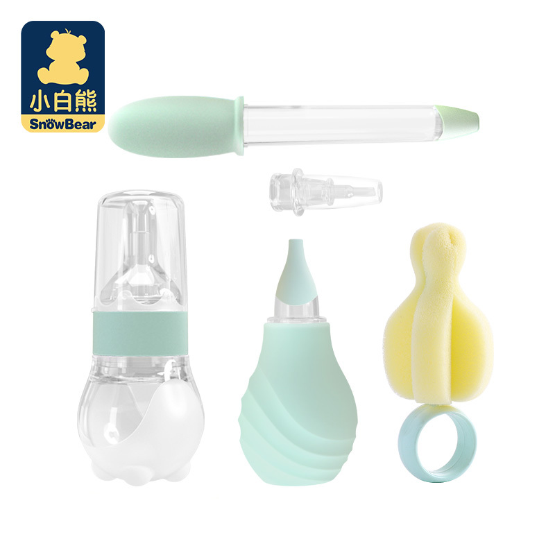 小白熊婴儿护理套装宝宝奶嘴式喂药器滴管式喂药器宝宝吸鼻器08392