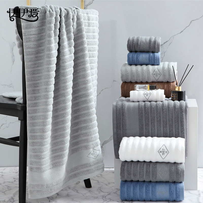 伊伊爱 YBH25229 波浪风防螨浴巾 浅灰色高清大图