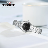 [低至5折]天梭(TISSOT)瑞士手表 T-ROUND系列钢带女士石英表T096.009.11.121.00
