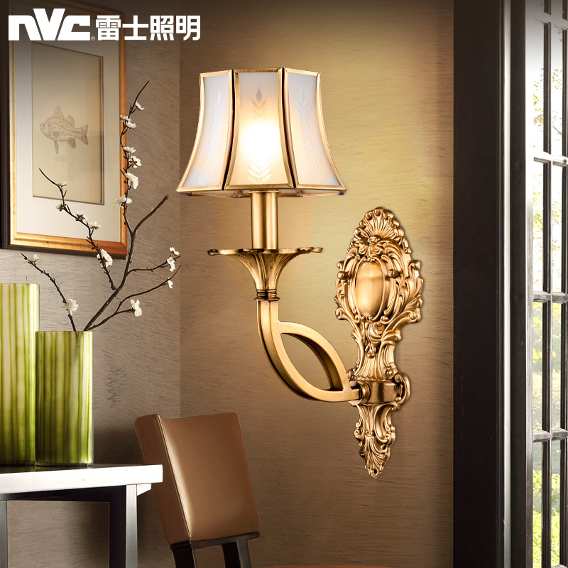雷士照明NVC美式客厅豪华吊灯北欧现代简约大气餐厅卧室饭厅吸顶灯美式复式楼铜艺灯具田园别墅吊灯照射不含光源