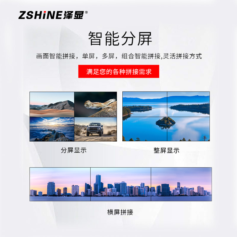 泽显 46英寸3*4壁挂组合套装3.5mm液晶拼接屏 高清会议培训大屏幕宣传展示安防监控显示屏 LC-L463534高清大图