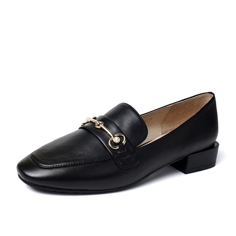 Bata/拔佳2019秋专柜同款一脚蹬粗跟乐福女单鞋60313CM9图片