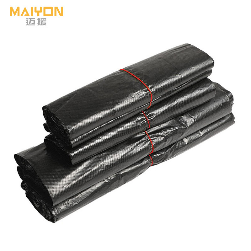 迈援 黑色平口大号垃圾袋 特厚130*140/4丝 50只 组高清大图