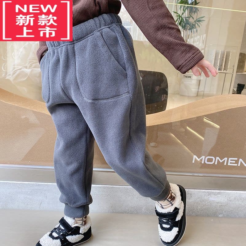 可莉允女童裤子儿童加绒运动裤2022新款童装宝宝摇粒绒保暖秋冬加厚长裤保暖裤图片
