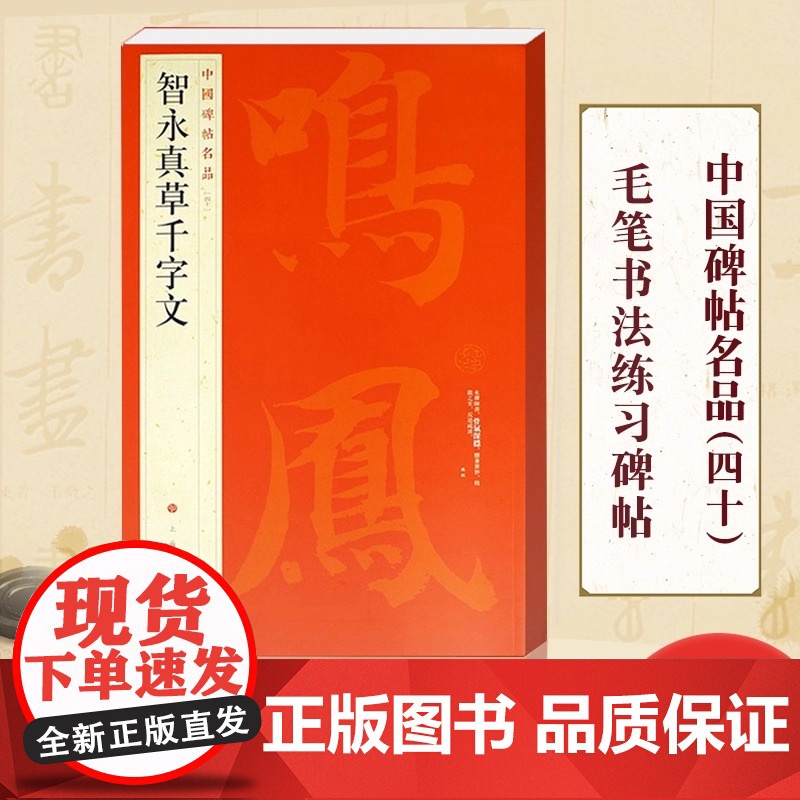 智永真草千字文 中国碑帖名品40 释文注释 繁体旁注 草书毛笔书法字帖碑帖 楷书草书毛笔字帖书法临摹临帖练习古帖 上海书高清大图