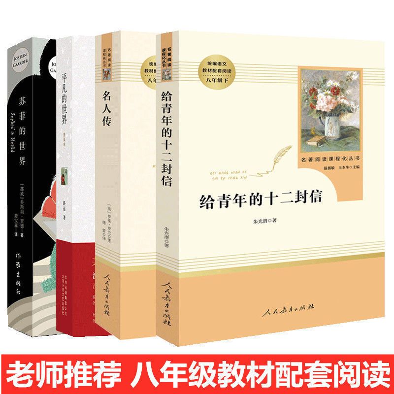 学校版:青年.十二封信[考点+书签] 钢铁是怎样炼成的傅雷家书平凡的世界苏菲的世界八年级下必读名著