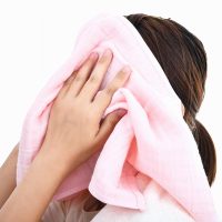 亚光纯棉A类纱布纯色女士擦脸儿童毛巾不掉毛娇阳面巾3条装