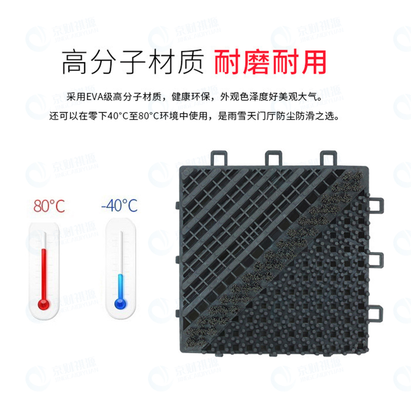 京财祺源 EVA三合一镂空拼接商用地垫酒店门口 防滑组合地毯加密单刷灰刷90*180cm JCY-A409S-DT04高清大图