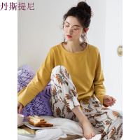 睡衣女秋纯棉长袖韩版女士春秋甜美可爱时尚宽松家居服套装可外穿