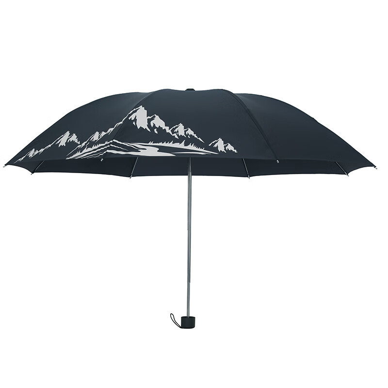 天堂伞便携折叠强效拒水雨伞防风加固三折 34330E 青色高清大图