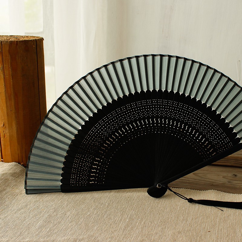 无邪日式扇子和风折扇7寸纯色竹扇礼品扇三维工匠黑骨白色报价 参数 图片 视频 怎么样 问答 苏宁易购