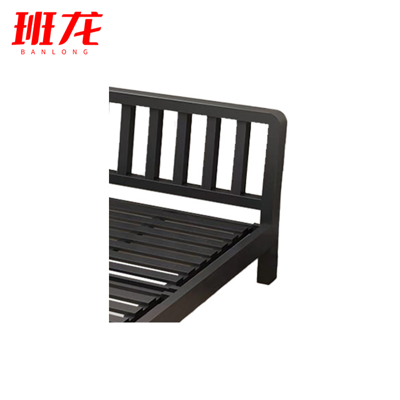 班龙单人床1.0*2.0m黑色张高清大图