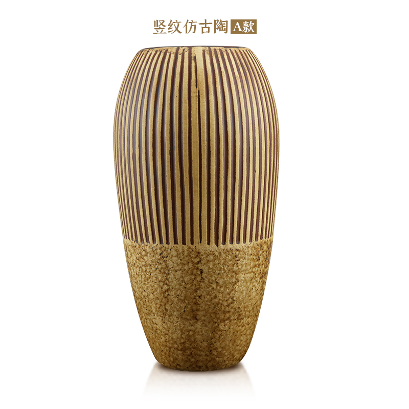 景德镇中式鎏金花瓶摆件富贵平安陶瓷大圆口插花客厅赠装饰鸟2只收纳袋 三维工匠 黄色傲梅仿真配花一支