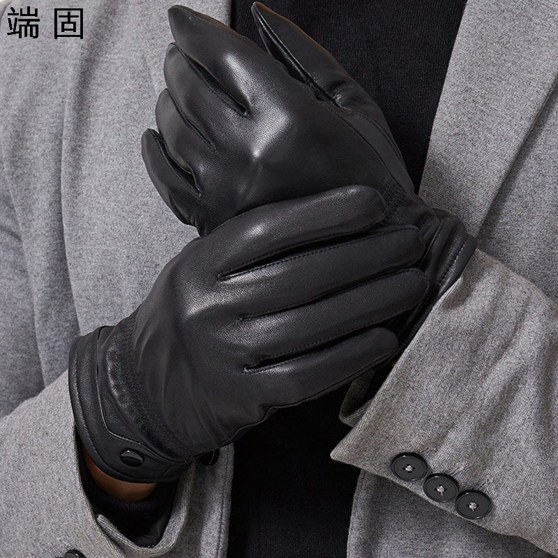 端固 加绒羊皮防寒手套触屏保暖手套 YH23 双高清大图