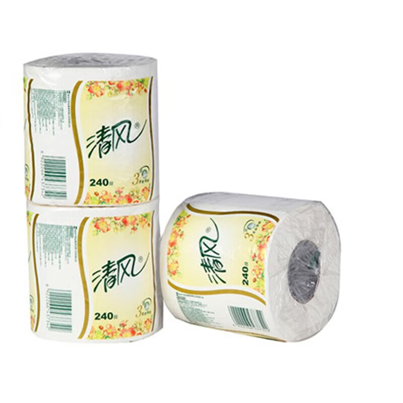 清风240段3层10卷有芯卷筒纸单体装 卷纸 B22AB3BN1 新老款随机