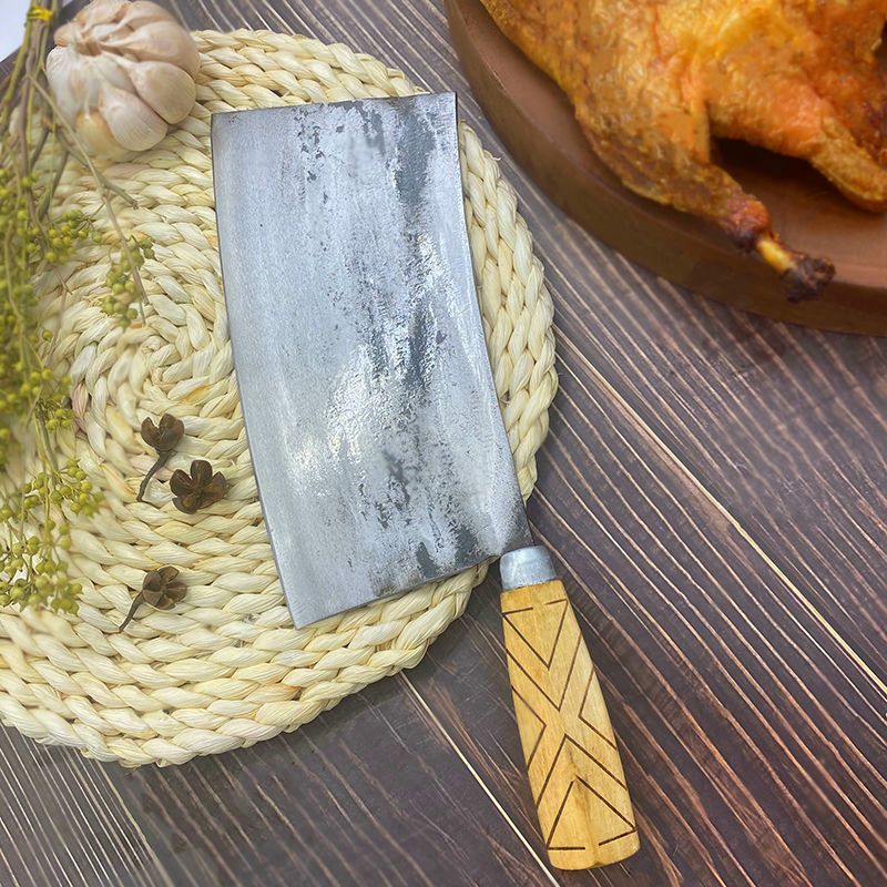 手工锻打刀夹钢老式铁菜刀骨切肉切片厨师家用菜刀厨房刀具锰钢厨师刀