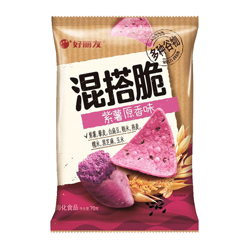 好丽友(Orion) 薯片 混搭脆 紫薯原香味70g/袋(休闲零食)