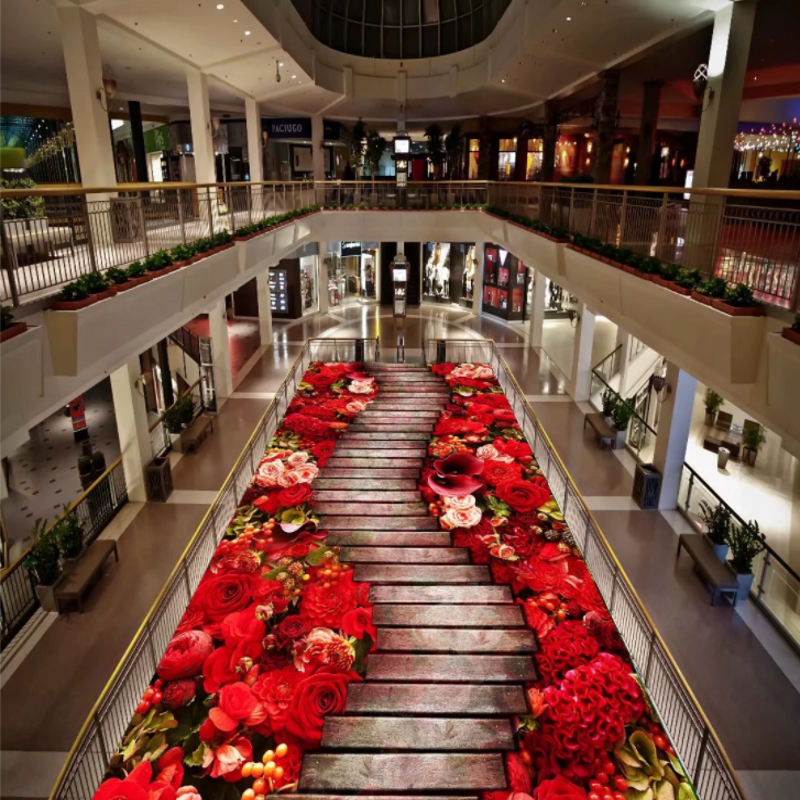 美帮汇3D走廊地毯酒店宾馆过道进厅入户客厅卧室沙发脚垫子可定制尺寸 新花路 80x200厘米