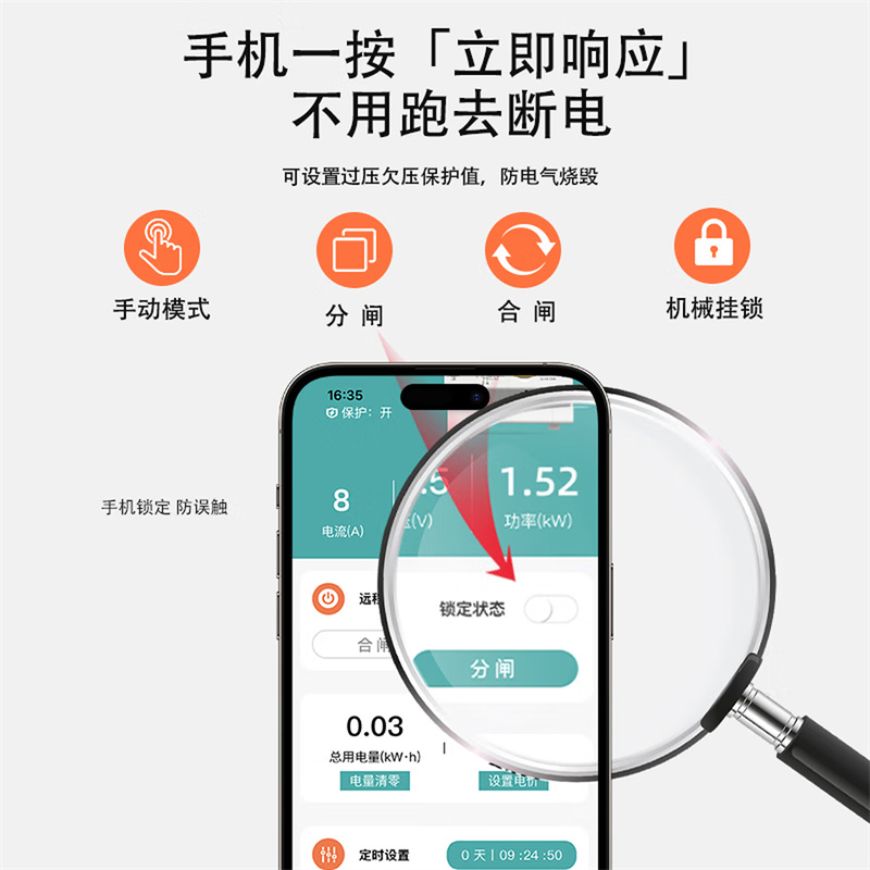 希崖 小型断路器 R3S-ACM-C41 智能4g断路器 单位:只高清大图