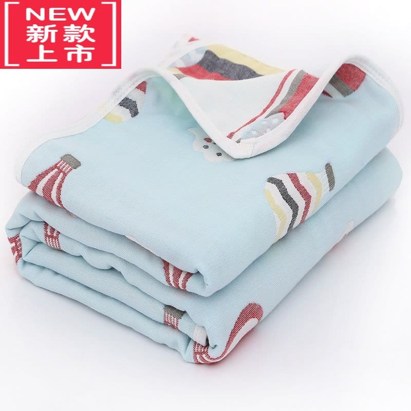可莉允六层6层纱布童被婴幼儿浴巾吸水新生儿童毛巾被宝宝盖毯抱被图片