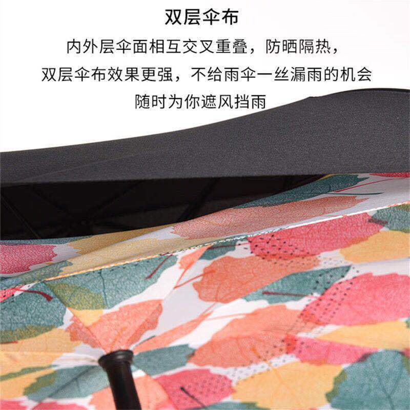 迈古(MG)[手动款孔雀蓝]车载雨伞遮阳伞汽车长柄自动反向伞双层免持折叠直柄男女双人伞