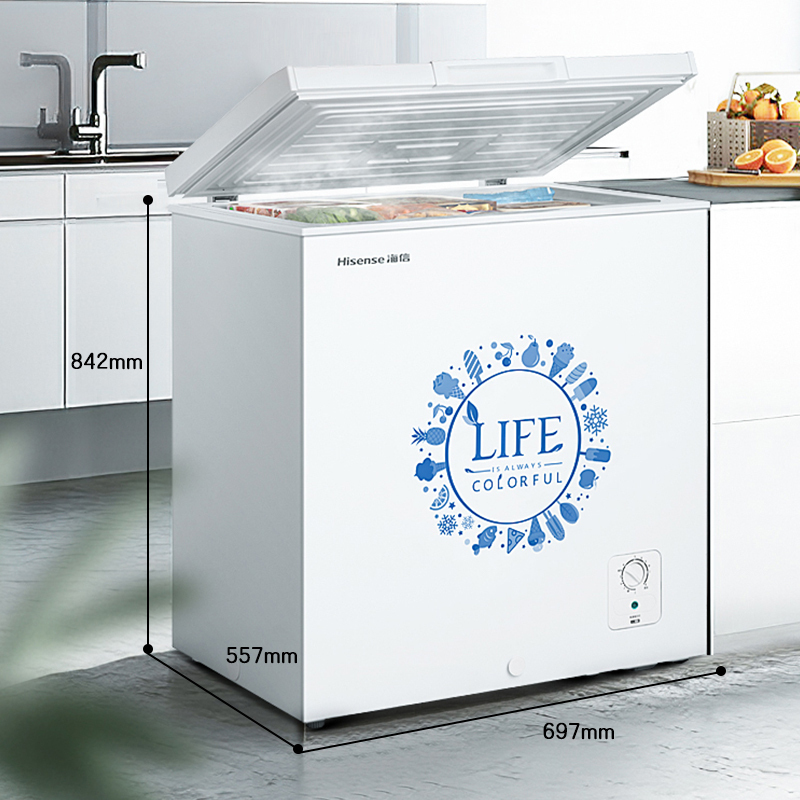 海信(Hisense)143升 家用冰柜 小型迷你卧式冷藏冷冻转换柜 节能低噪 冷柜(白色)BD/BC-143NA/B