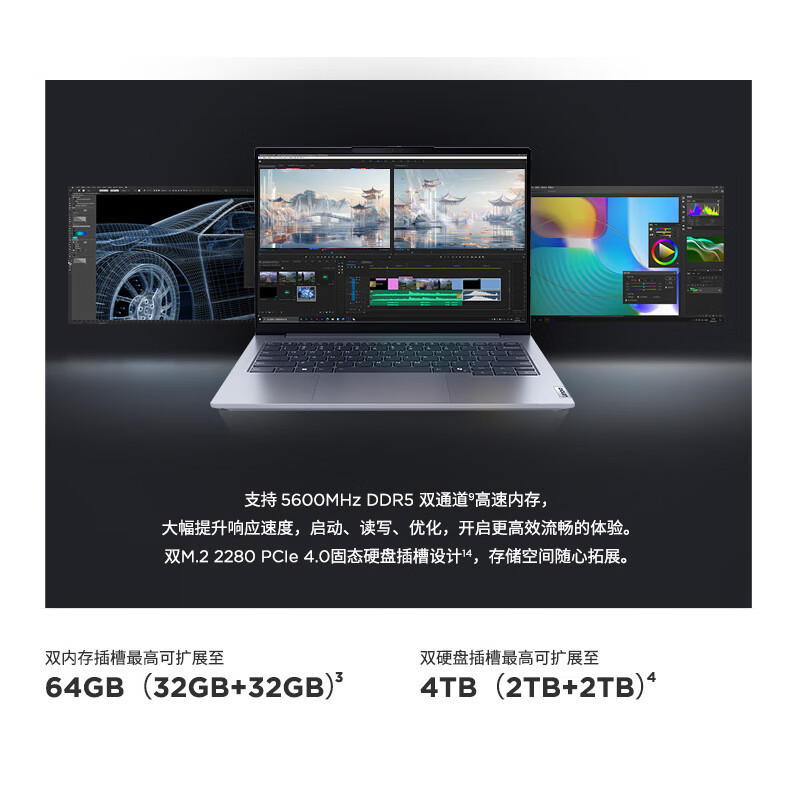 ThinkPad联想ThinkBook 14 2024 AI全能本 锐龙R7-8845H 14英寸轻薄办公笔记本电脑(32G 1T 2.8K 120Hz)
